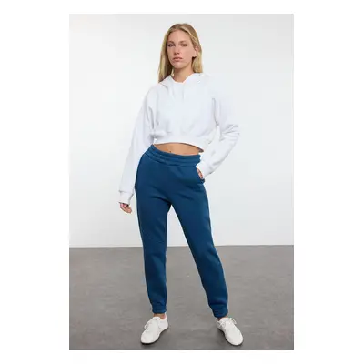 Trendyol Indigo Basic Jogger Thick Inside Fleece Knitted Sweatpants