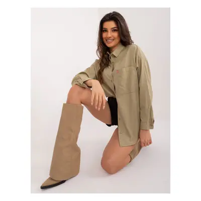 Classic oversize khaki shirt