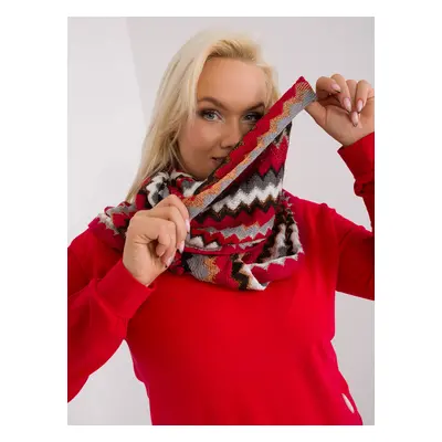 Red women's scarf with patterns