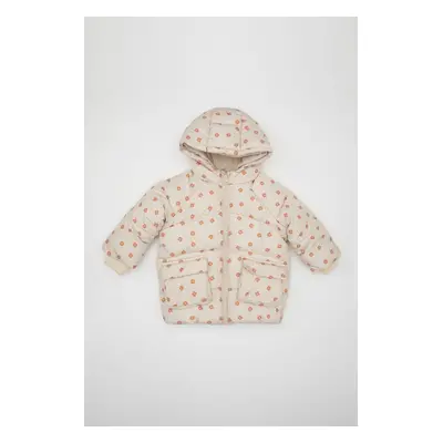 DEFACTO Baby Girl Floral Hooded Puffer Jacket