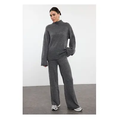 Trendyol Anthracite Wool Gradient Knitwear Top-Top Set