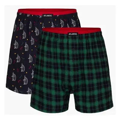 Boxer shorts Atlantic 2GMB-004 A'2 S-2XL navy blue-green