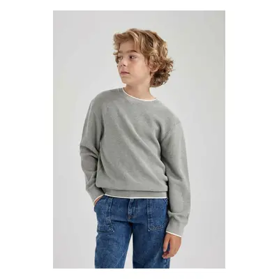 DEFACTO Boy's Regular Fit Crew Neck Knitwear Sweater