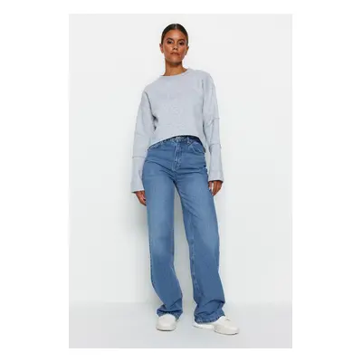 Trendyol Blue High Waist Wide Leg Jeans