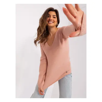 Light pink classic neckline sweater