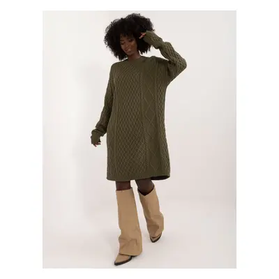 Khaki loose knitted dress