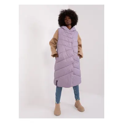 Light purple long vest with hood SUBLEVEL