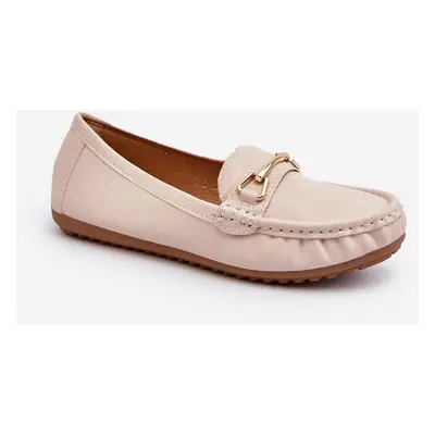 Women's Classic Loafers with Beige Ainslee Decoration