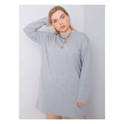 Plus Size Grey Cotton Dress