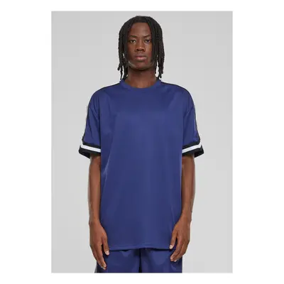 Men's T-Shirt Oversized Stripes Mesh - Navy Blue