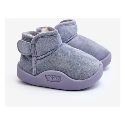 Blue Benigna children's snow boots with fur insulation