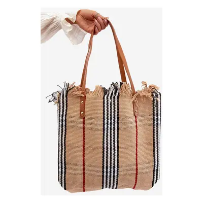 Large Woven Beach Bag Brown Avonas