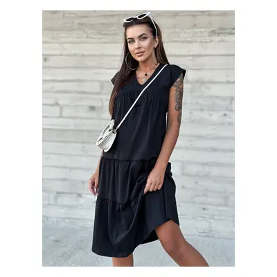 Black loose ruffle dress MAYFLIES