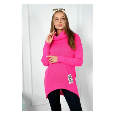 Turtleneck pink neon sweater