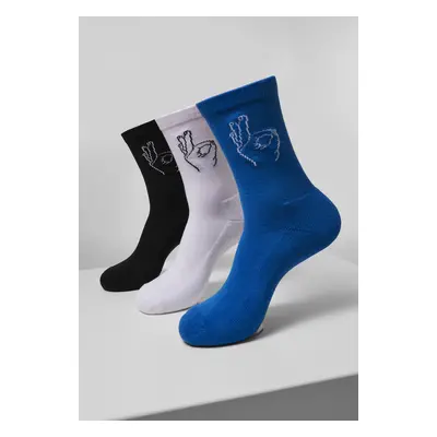 Salty Socks 3-Pack Black/White/Blue