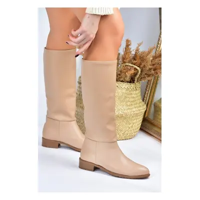 Fox Shoes Nude Flat Sole Women's Casual Boots