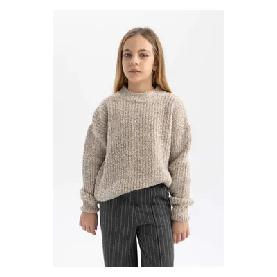 DEFACTO Girl's Crew Neck Sweater