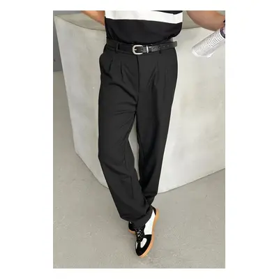 35373 Dewberry Baggy Fit Mens Trousers-BLACK