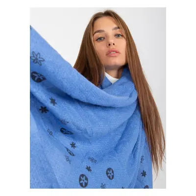 Women's blue scarf with print