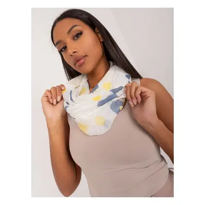 Ecru-yellow women's scarf with polka dots