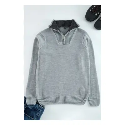 Trendyol Gray Regular Half Turtleneck Plain Knitwear Sweater