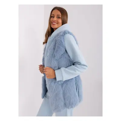 Light blue vest with fur