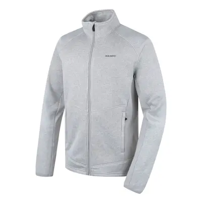 Men's fleece sweater with zipper HUSKY Alan light grey