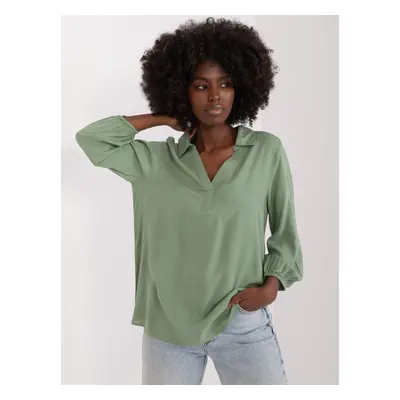 Khaki shirt blouse SUBLEVEL made of viscose