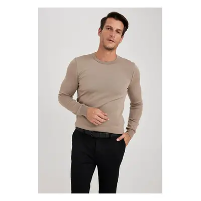 DEFACTO Regular Fit Crew Neck Basic Plain Knitwear Casual Sweater