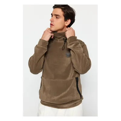 Trendyol Limited Edition Khaki Regular/Normal Fit Geometric Print Fleece Sweatshirt