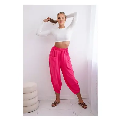 Wide-leg trousers with pockets - pink