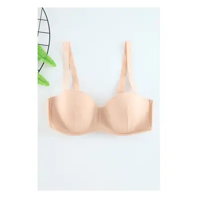 Trendyol Curve Beige Plus Size Low-cut Bra