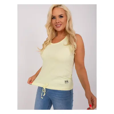 Light yellow women's sleeveless top plus sizes