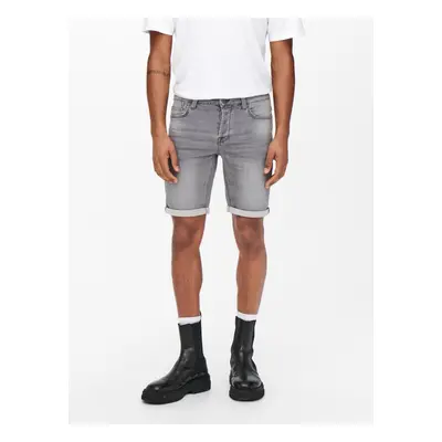 Light Grey Denim Shorts ONLY & SONS Ply