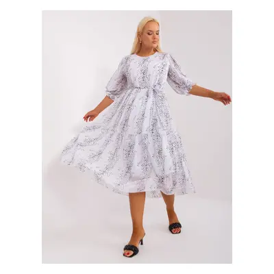 White dress plus size with frills