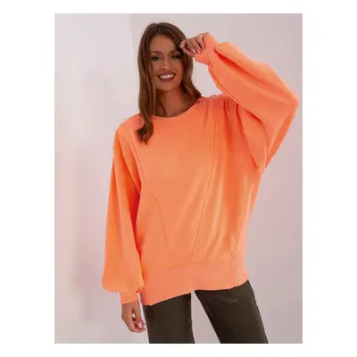 Fluo Orange Oversize Cotton Sweatshirt