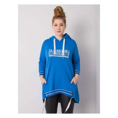 Dark blue women's sweatshirt plus size with pocket