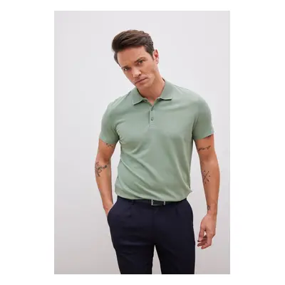 DEFACTO Slim Fit Polo Collar Short Sleeve Cotton Basic T-Shirt