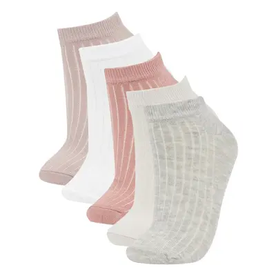 DEFACTO Women's 5-Pack Cotton Ankle Socks