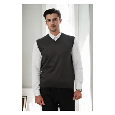 90829 Dewberry V Neck Sleeveless Knit Mens Sweater-ANTHRACITE