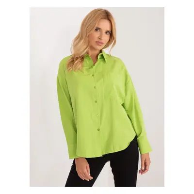 Lime oversize shirt with collar