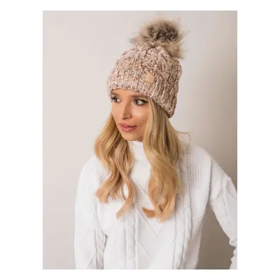 RUE PARIS Beige women's insulated hat