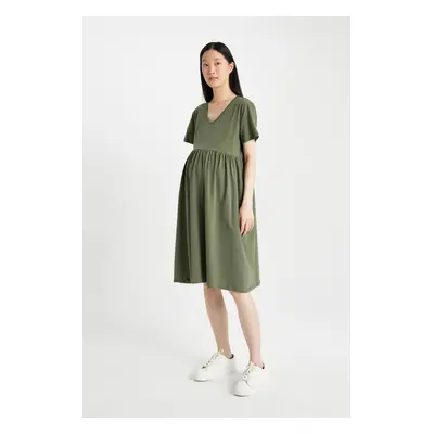 DEFACTO Regular Fit Short Sleeve Short Maternity Dress