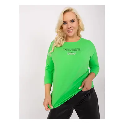 Light Green Casual Plus Size Women's Blouse