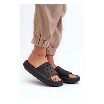 Women's foam slippers with thick soles, black Beula