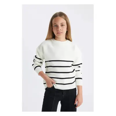 DEFACTO Girl's Crew Neck Knitwear Sweater