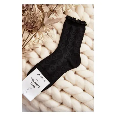 Patterned women's socks black