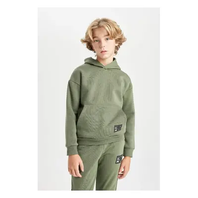 DEFACTO Boy Oversize Fit Hooded Thick School Sweatshirt