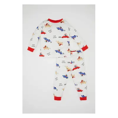 DEFACTO Baby Boy Patterned Long Sleeve Cotton Pajama Set