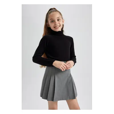 DEFACTO Girl's Turtleneck Black Sweater